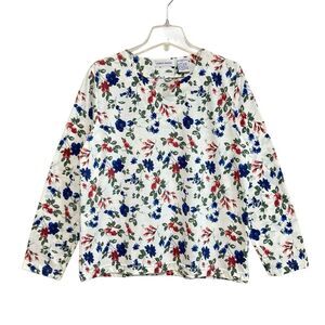 3/$30 Lauren Brooke Top Womens Sz Large Multicolor Floral Long Sleeve T-Shirt